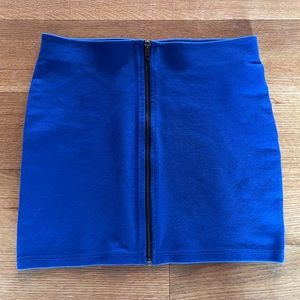 Front zipper mini skirt